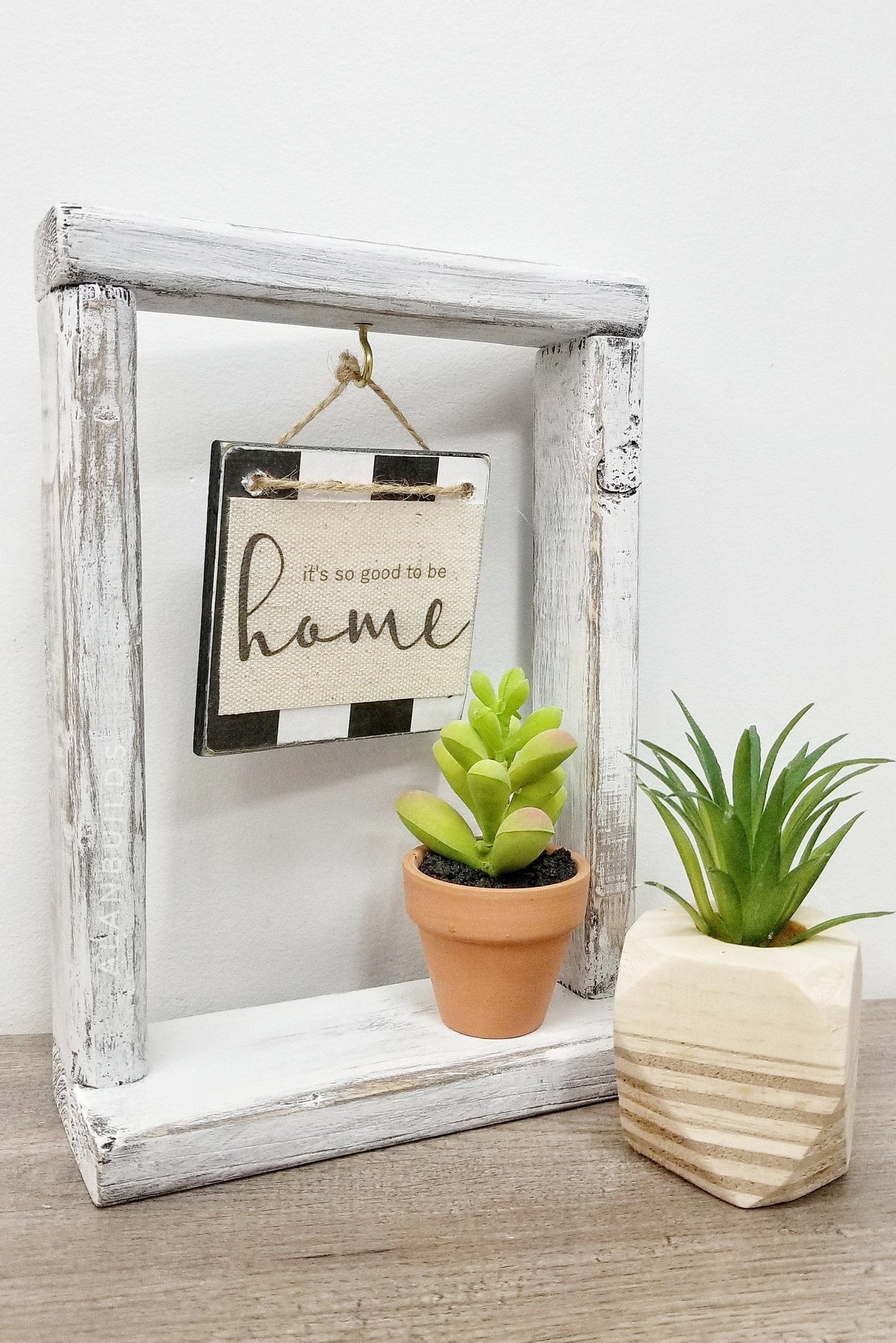 Wooden frame/ Rustic plant stand / Hanging planter Etsy