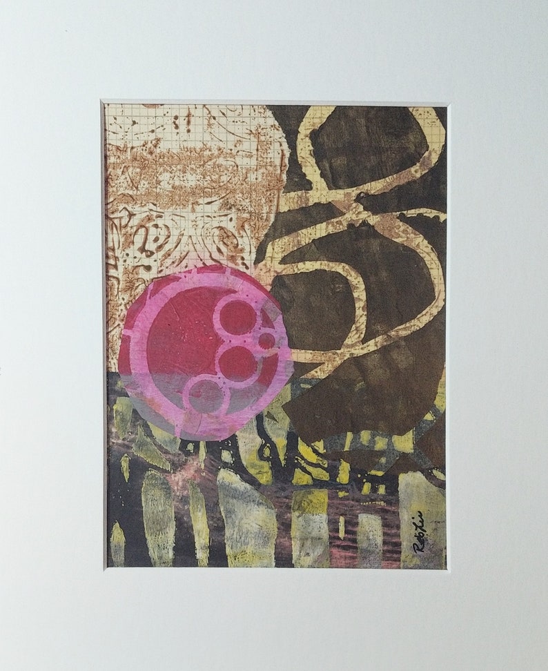 11x9 with mat Original Abstract Art Mixed Media Collage Disremberatory 6
