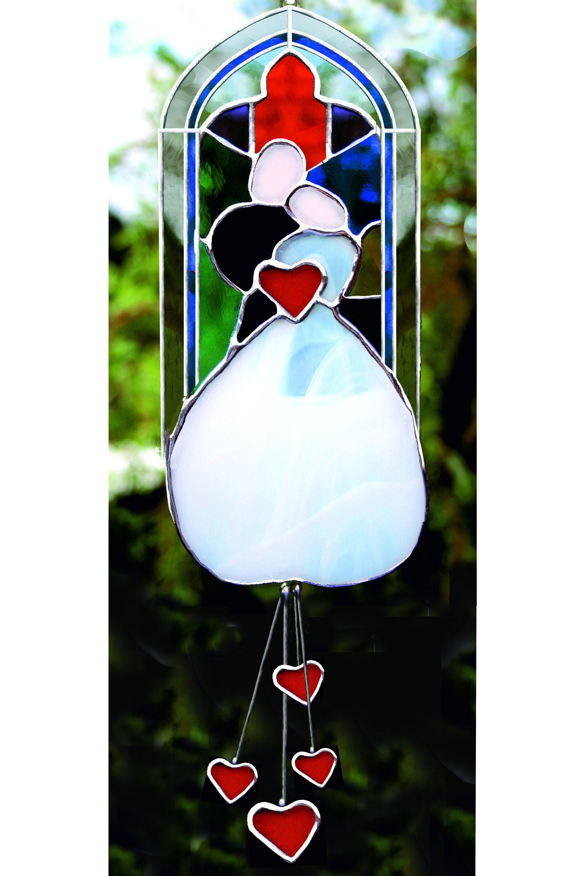Bride & Groom Stained Glass Panel Wedding Gift. A Beautiful Etsy