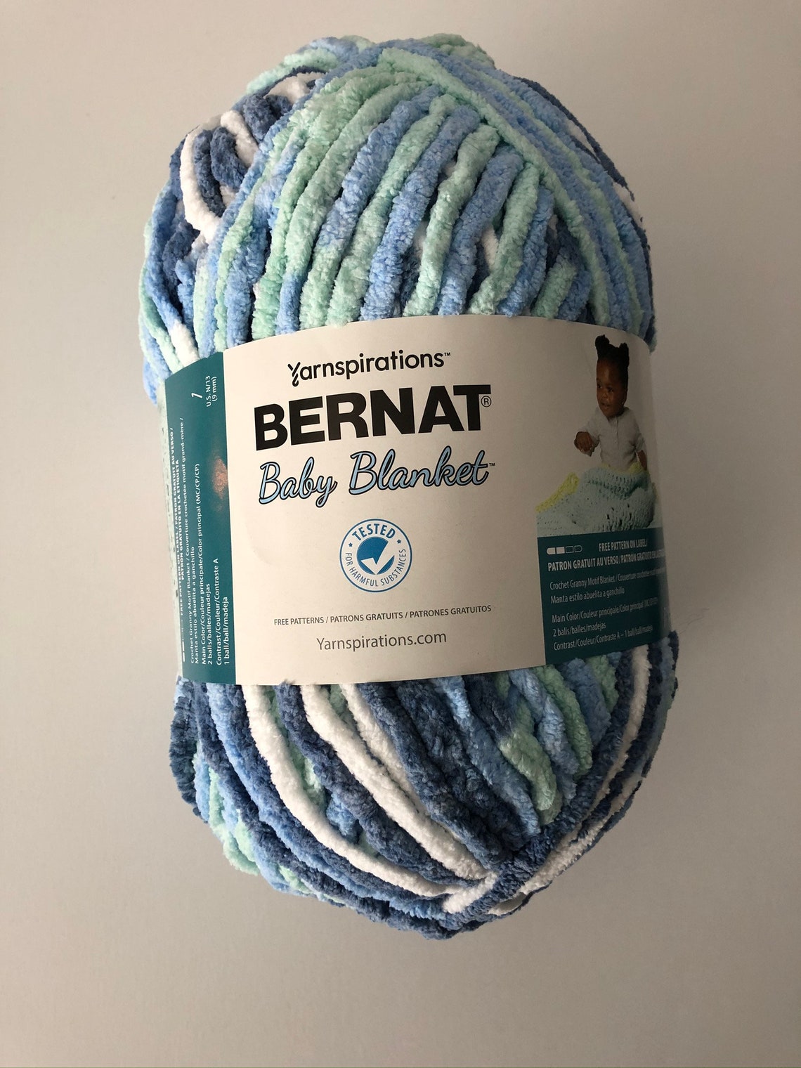 Bernat Baby Blanket Yarn Big Ball Seafoam Shiplap | Etsy