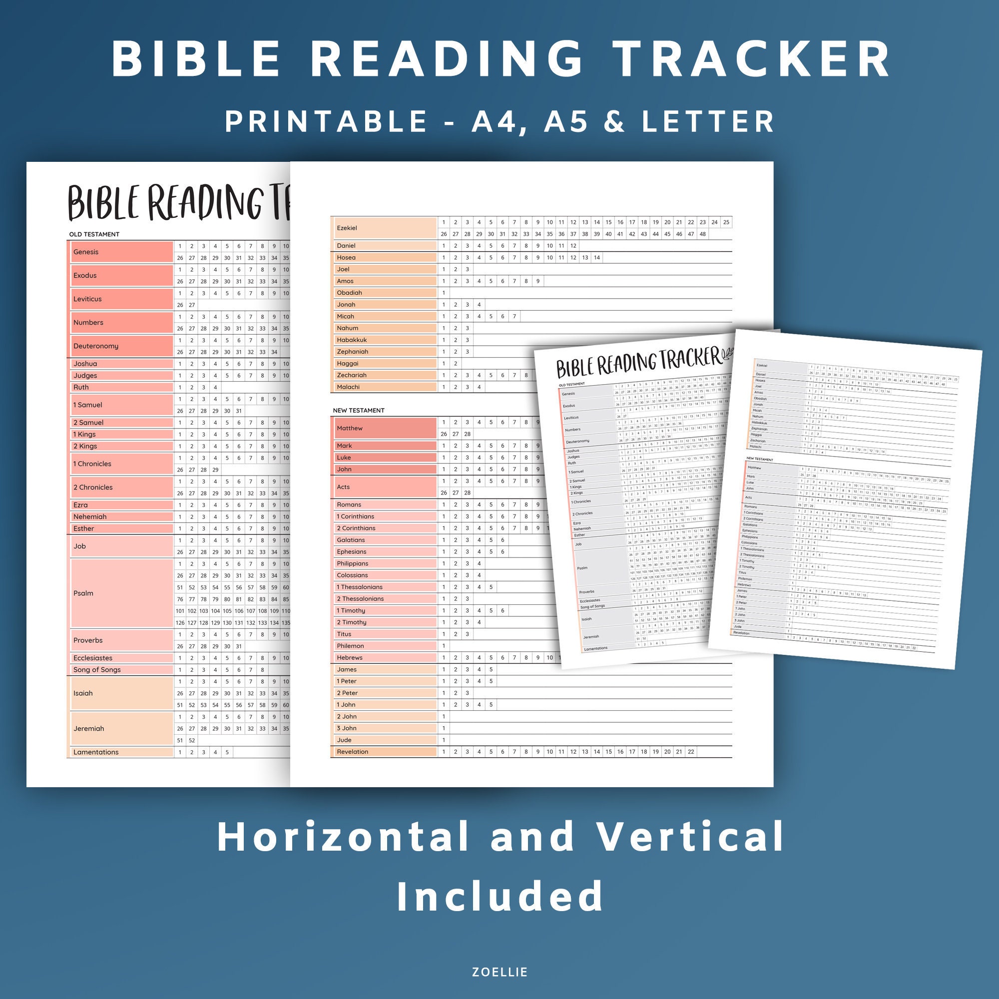 Printable Bible Reading Tracker A4 A5 and Letter Pink PDF Etsy