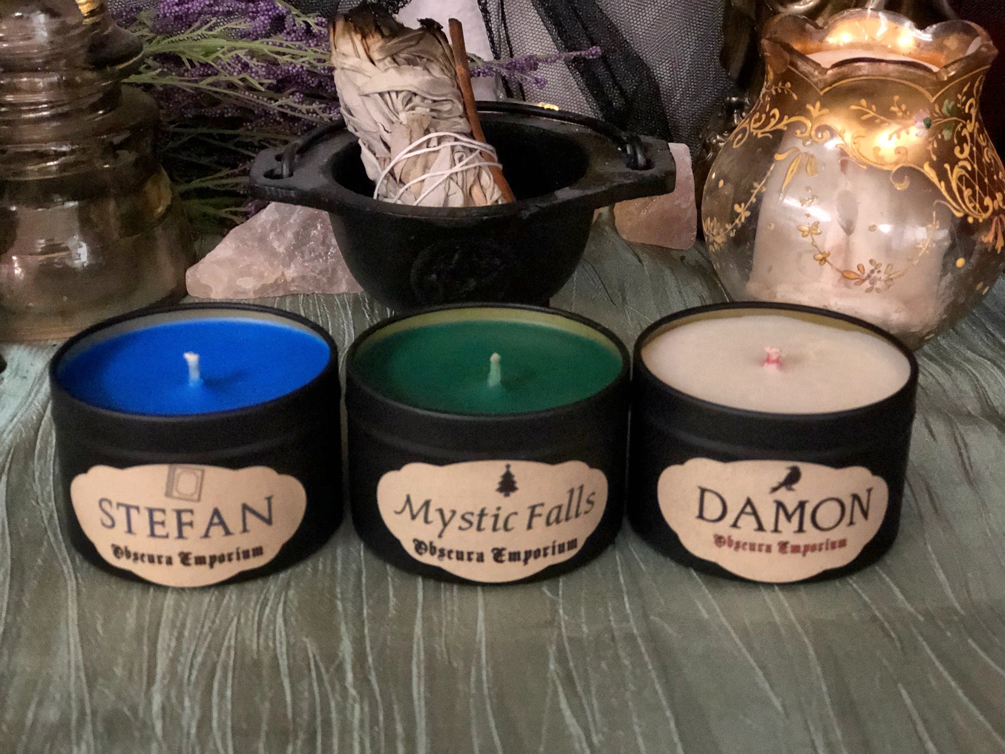 Vampire Diaries Candle Set Damon Salvatore Stefan Etsy