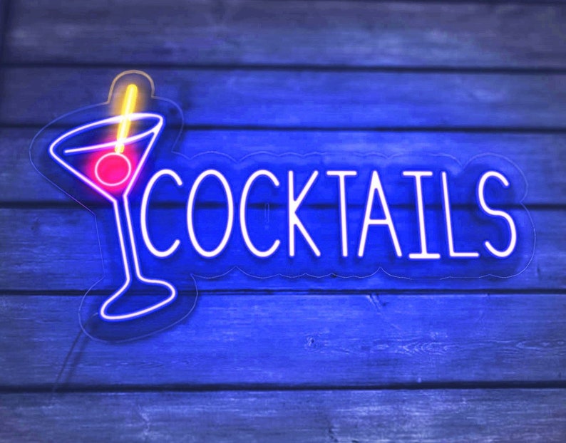 Cocktail sign neon sign for Bar | Etsy