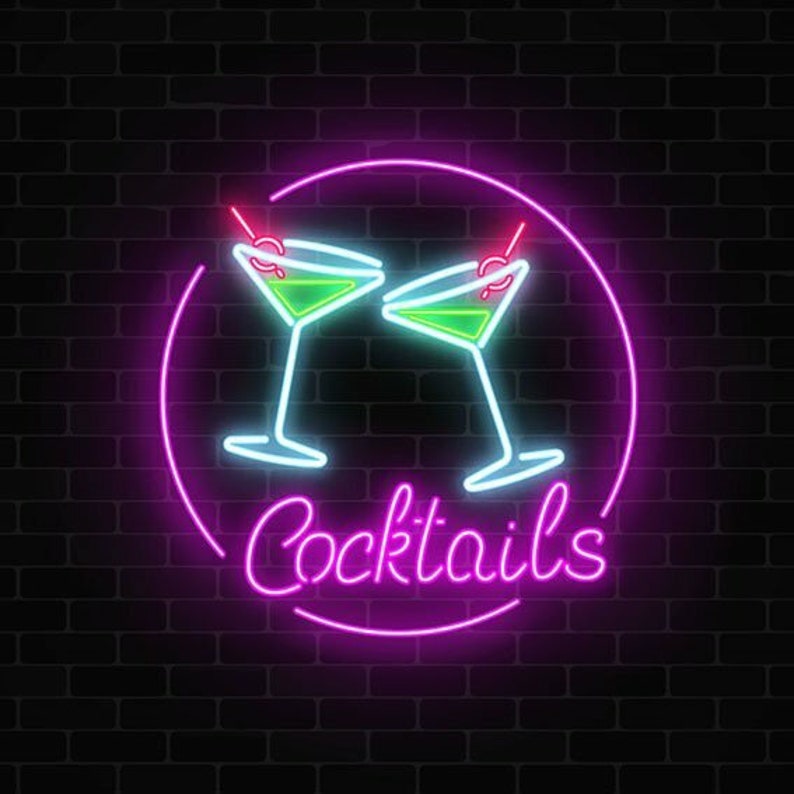 Cocktail sign neon sign for Bar | Etsy