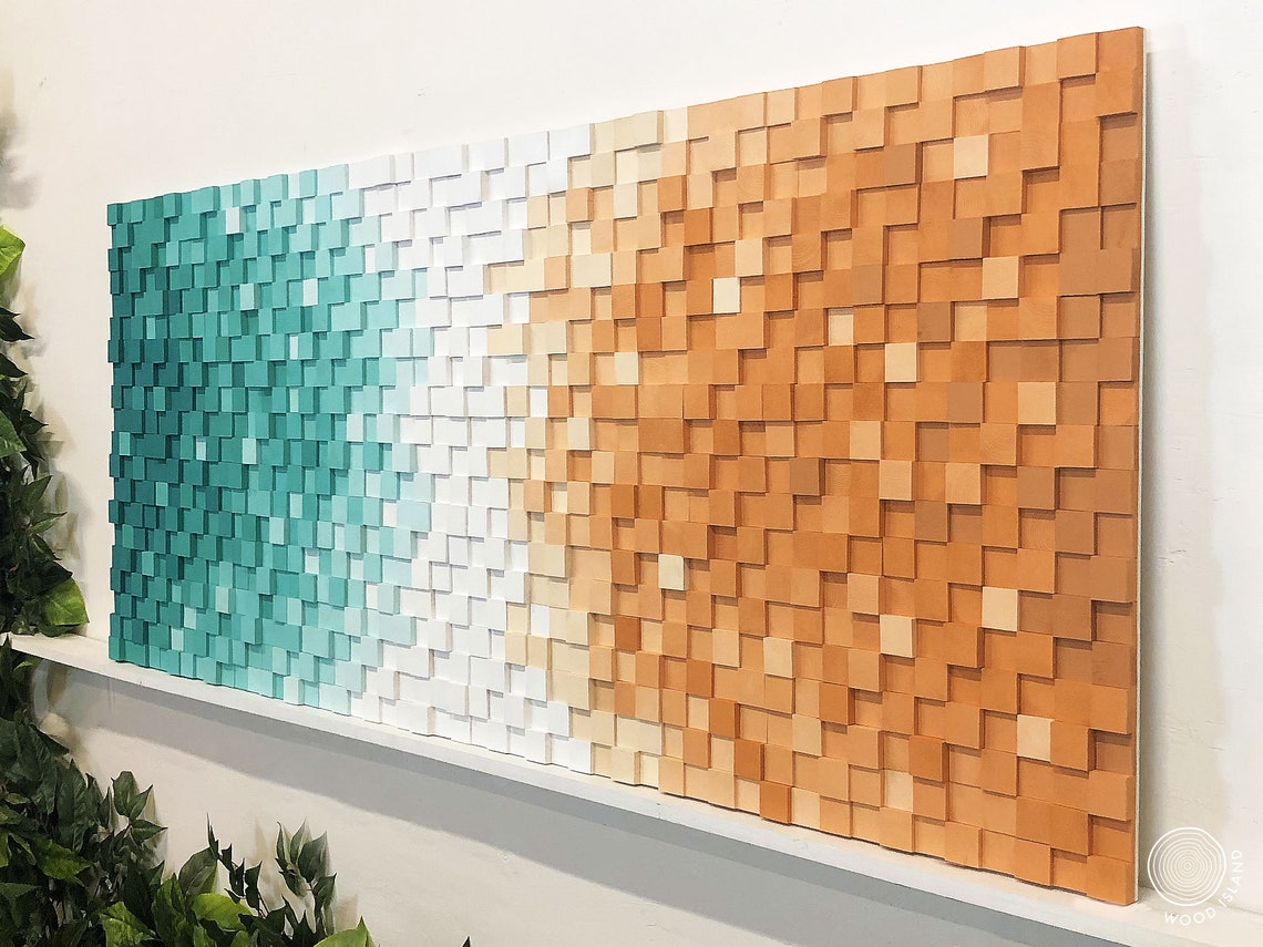 Beach wood wall art beach art colors wood wall decor Etsy