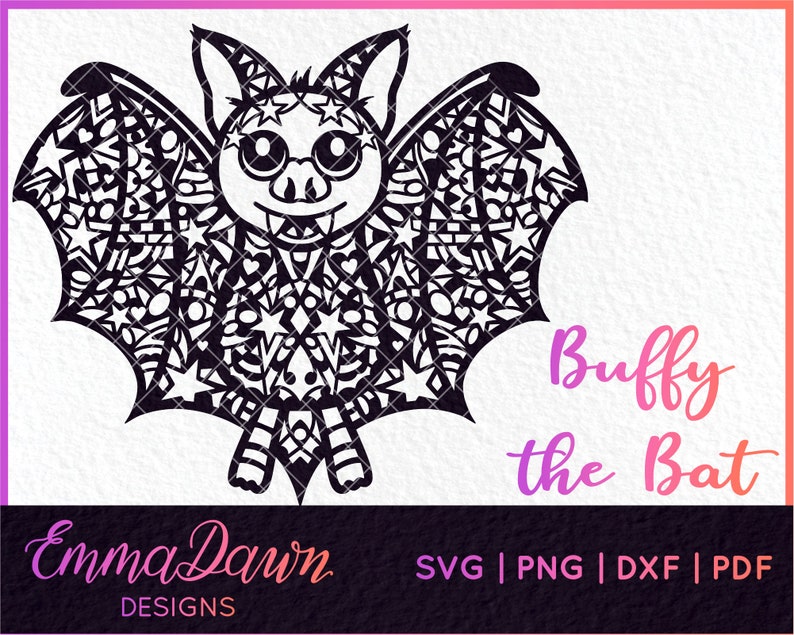 Download BUFFY the BAT HALLOWEEN Mandala / Zentangle Design Svg ...