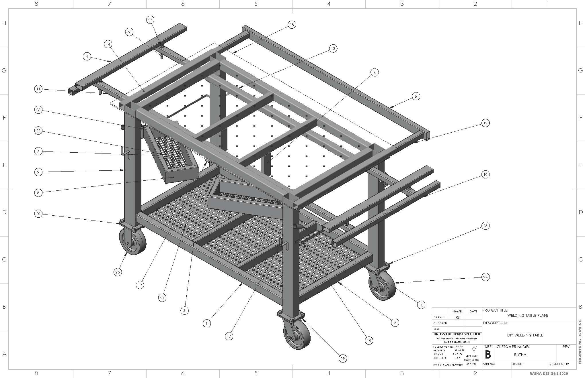 Welding Table Plans Bonus 3D Model DIY Multipurpose Etsy