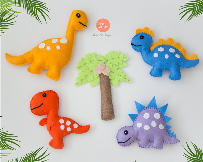 tiny dino plush sewing pattern