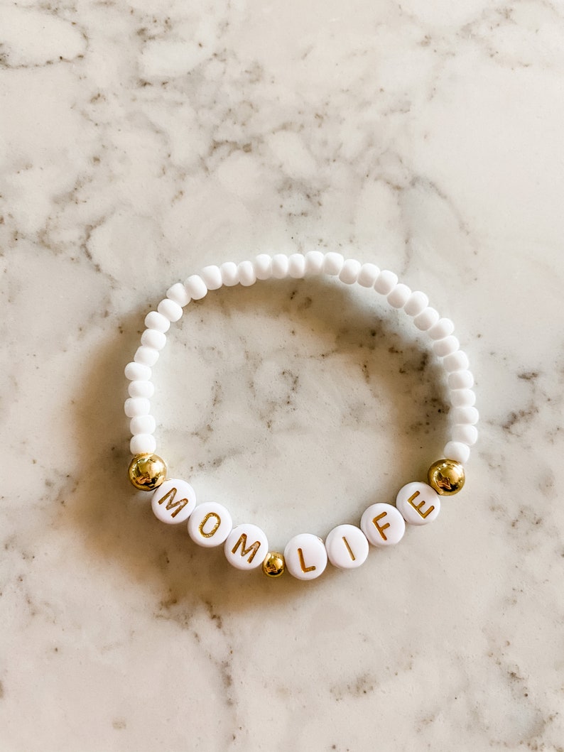Stack Bracelet NEW SNOW WHITE Bead Bracelet Beaded Bracelet Personalized Bracelet Name Bracelet