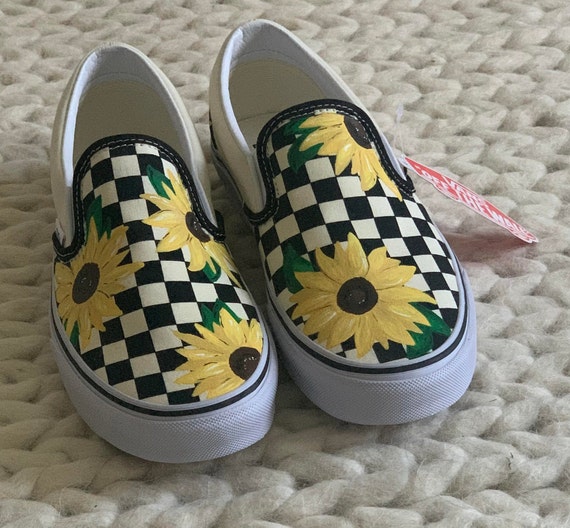 hand painted sunflower vans