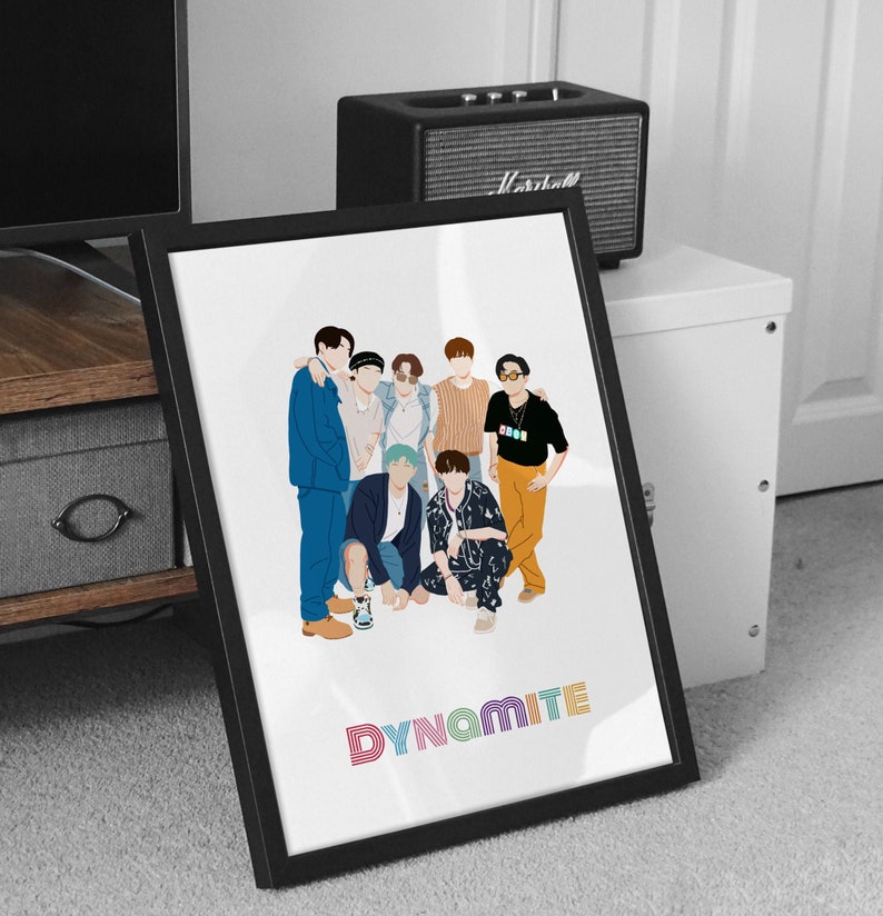 bts dynamite poster bts dynamite printable bts sticker kpop etsy