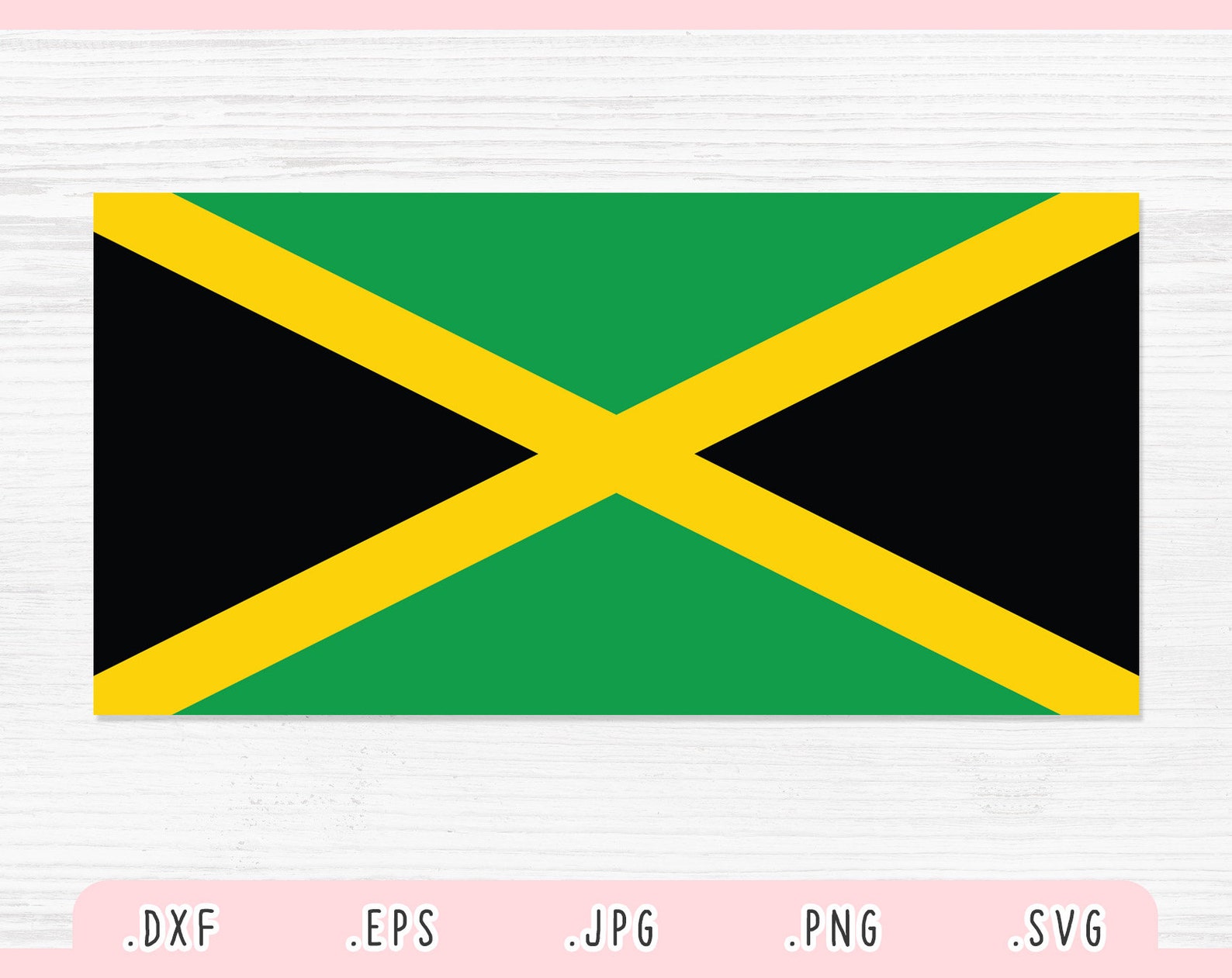 Jamaica Flag Svg Eps Dxf Png Jamaica Flag Cut File Etsy