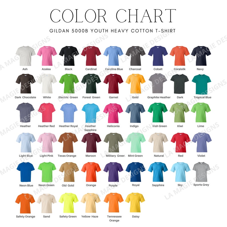 gildan shirt chart