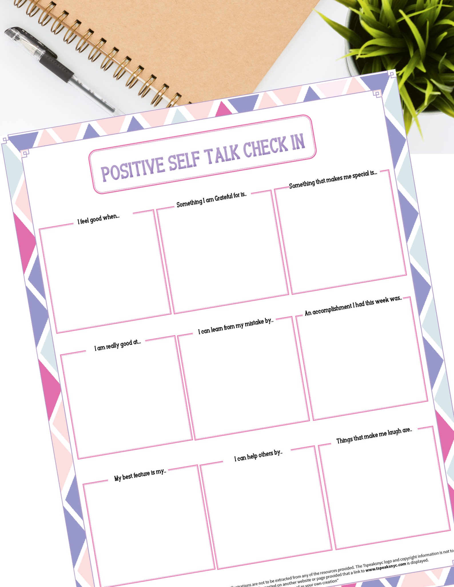 Positive Self Talk Worksheets For Adults