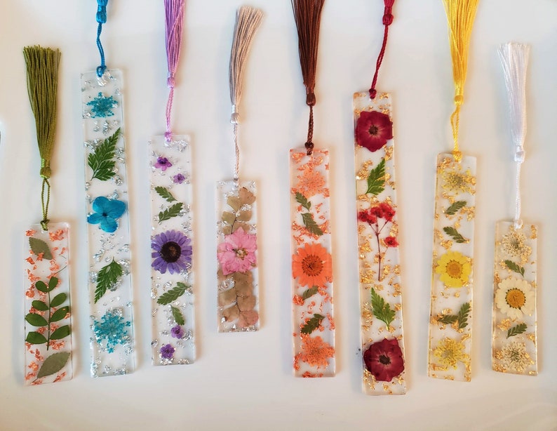 Custom Floral Resin Bookmarks Etsy