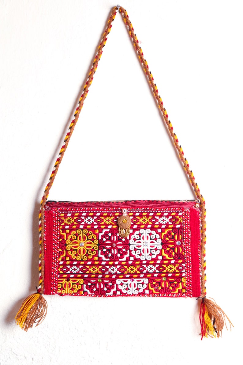 fashion bag hand embroidered bag ethnic bag woman accessories event bag turkmen bag red bag Cross body bag