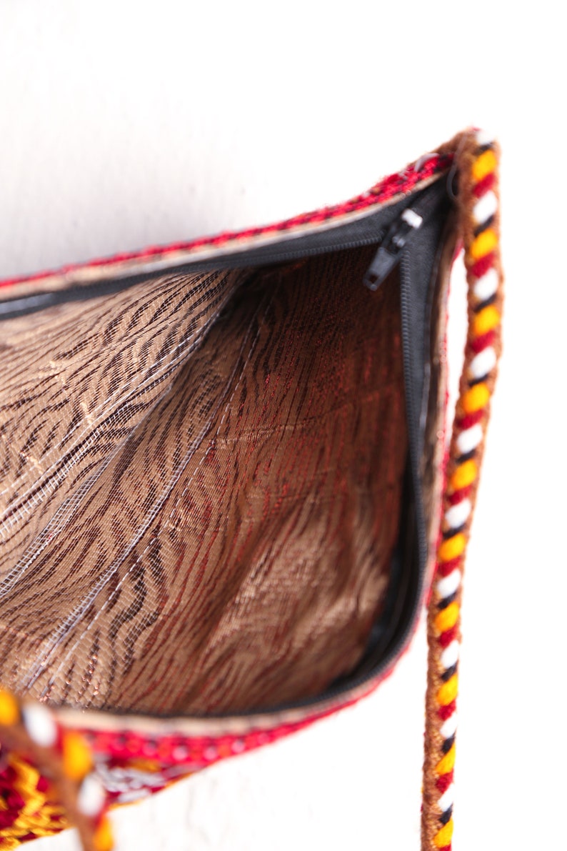 fashion bag hand embroidered bag ethnic bag woman accessories event bag turkmen bag red bag Cross body bag