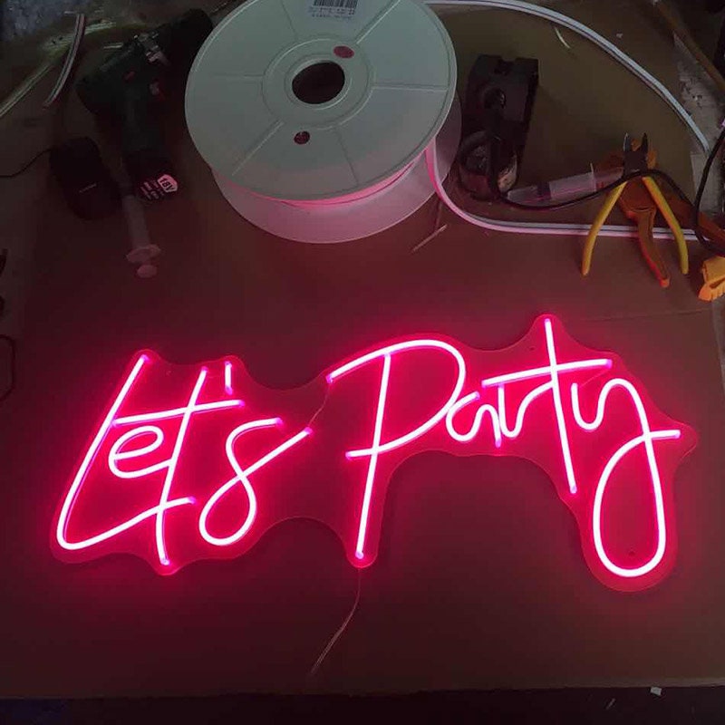 Let's Party Neon Sign Flex Led Neon Light Sign Custom | Etsy