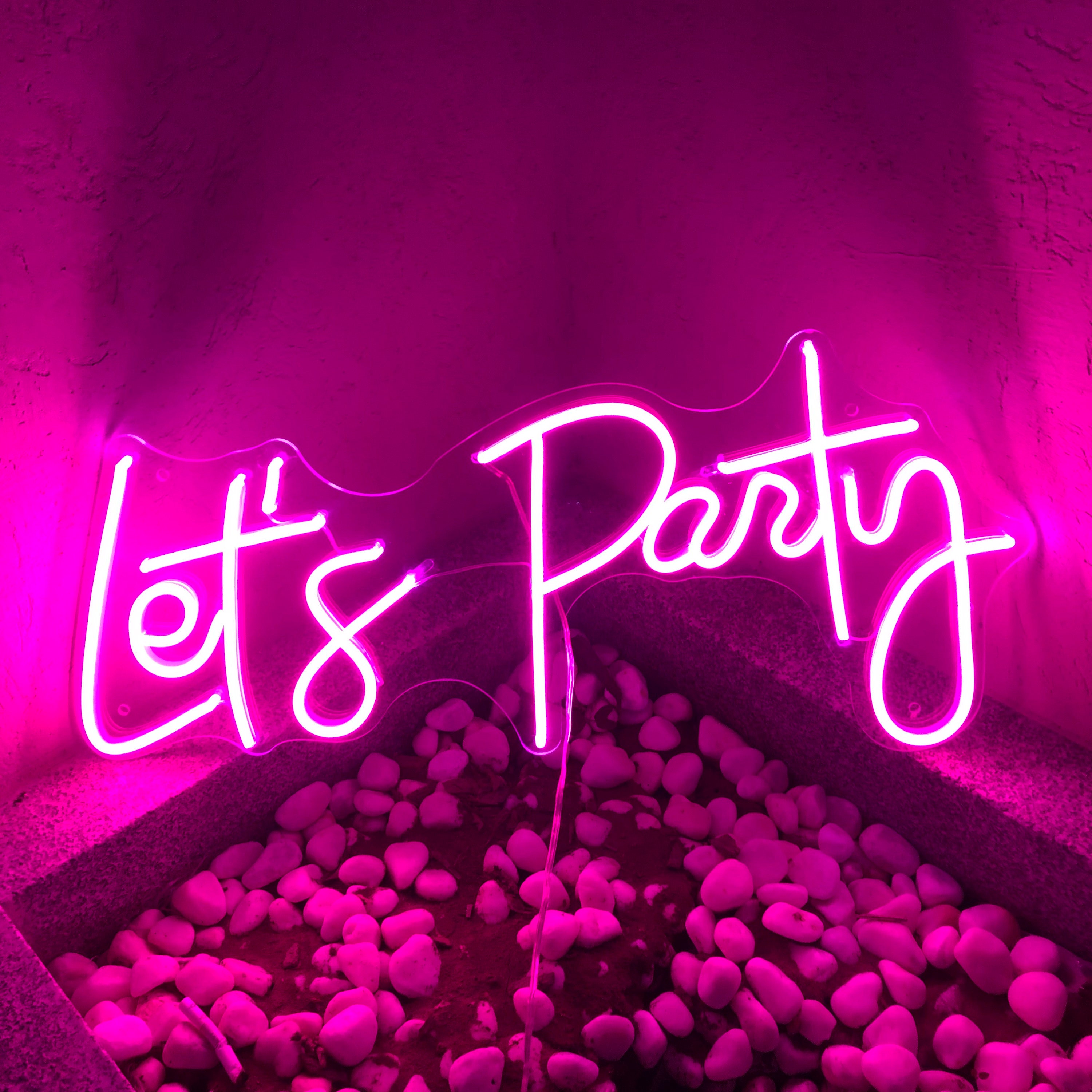 Let's Party Neon Sign Flex Led Neon Light Sign Custom | Etsy
