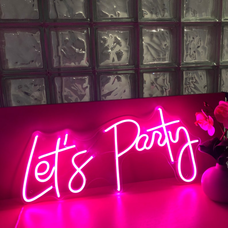 Let's Party Neon Sign Flex Led Neon Light Sign Custom | Etsy