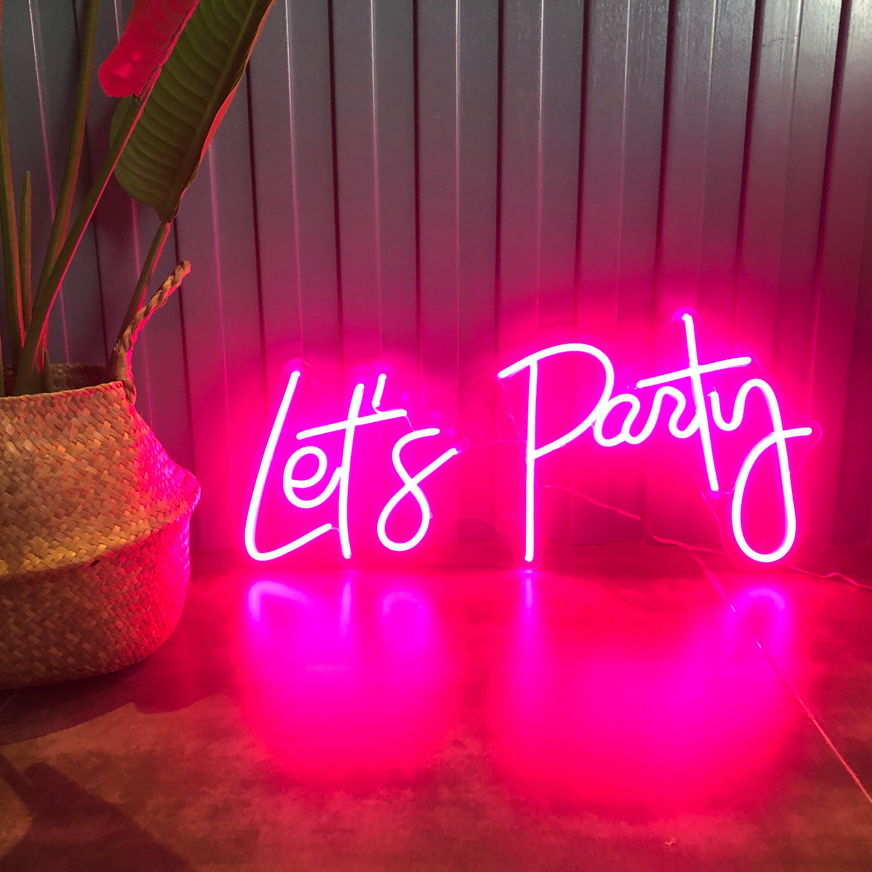 Let's Party Neon Sign Flex Led Neon Light Sign Custom Etsy