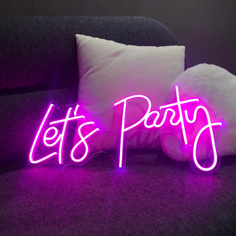 Let's Party Neon Sign Flex Led Neon Light Sign Custom Etsy