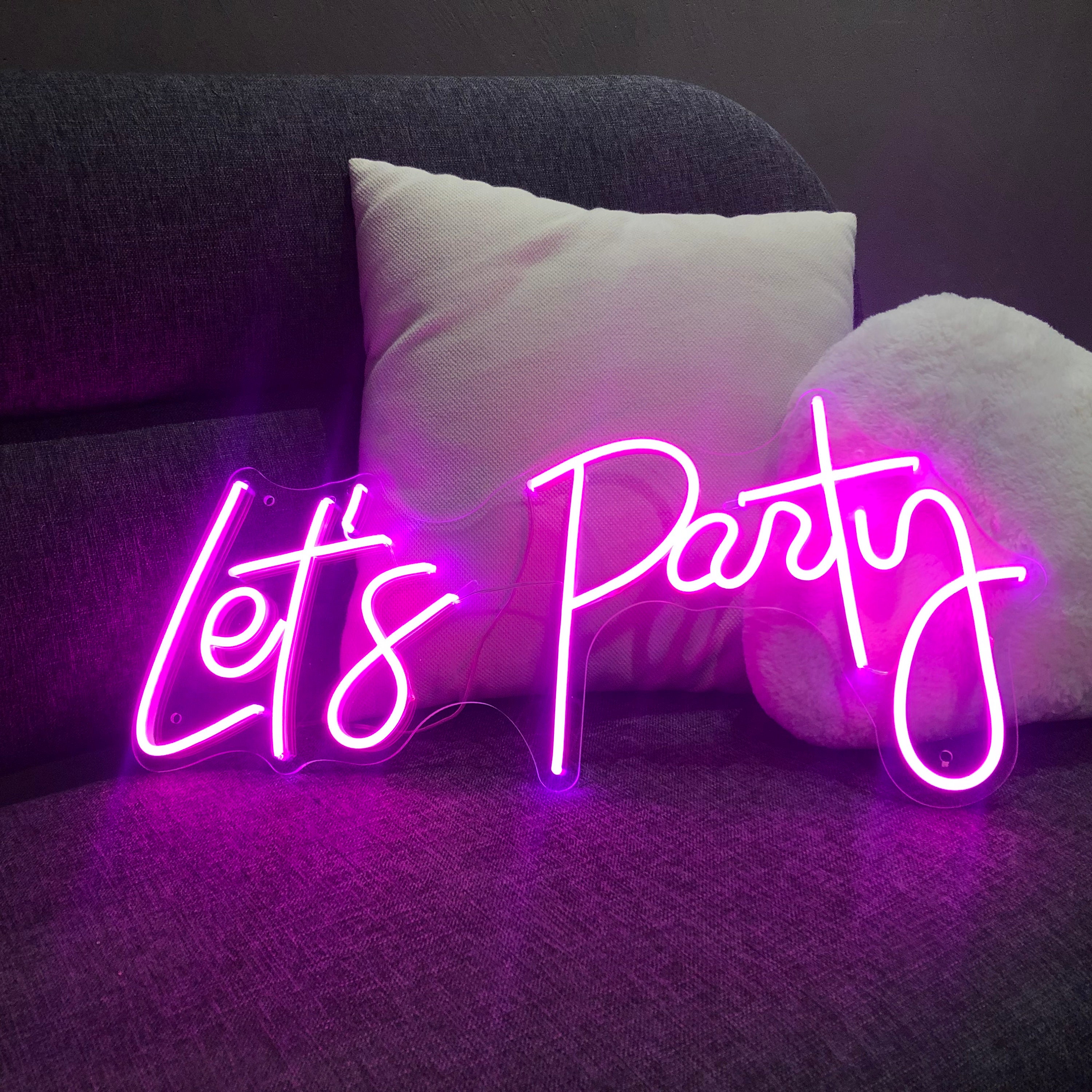 Let's Party Neon Sign Flex Led Neon Light Sign Custom | Etsy