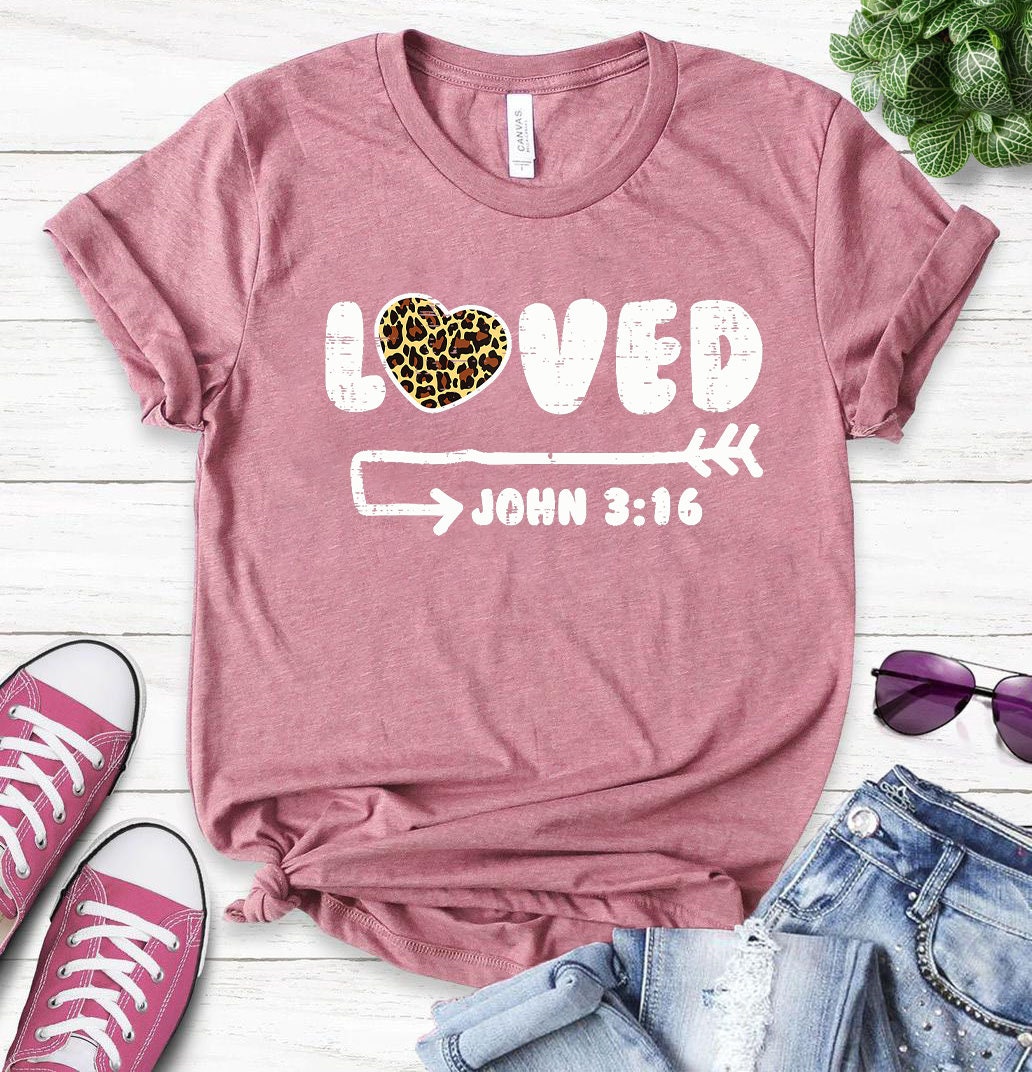 Loved John 3 16 Shirt Love John 3 16 Leopard Heart Shirt | Etsy