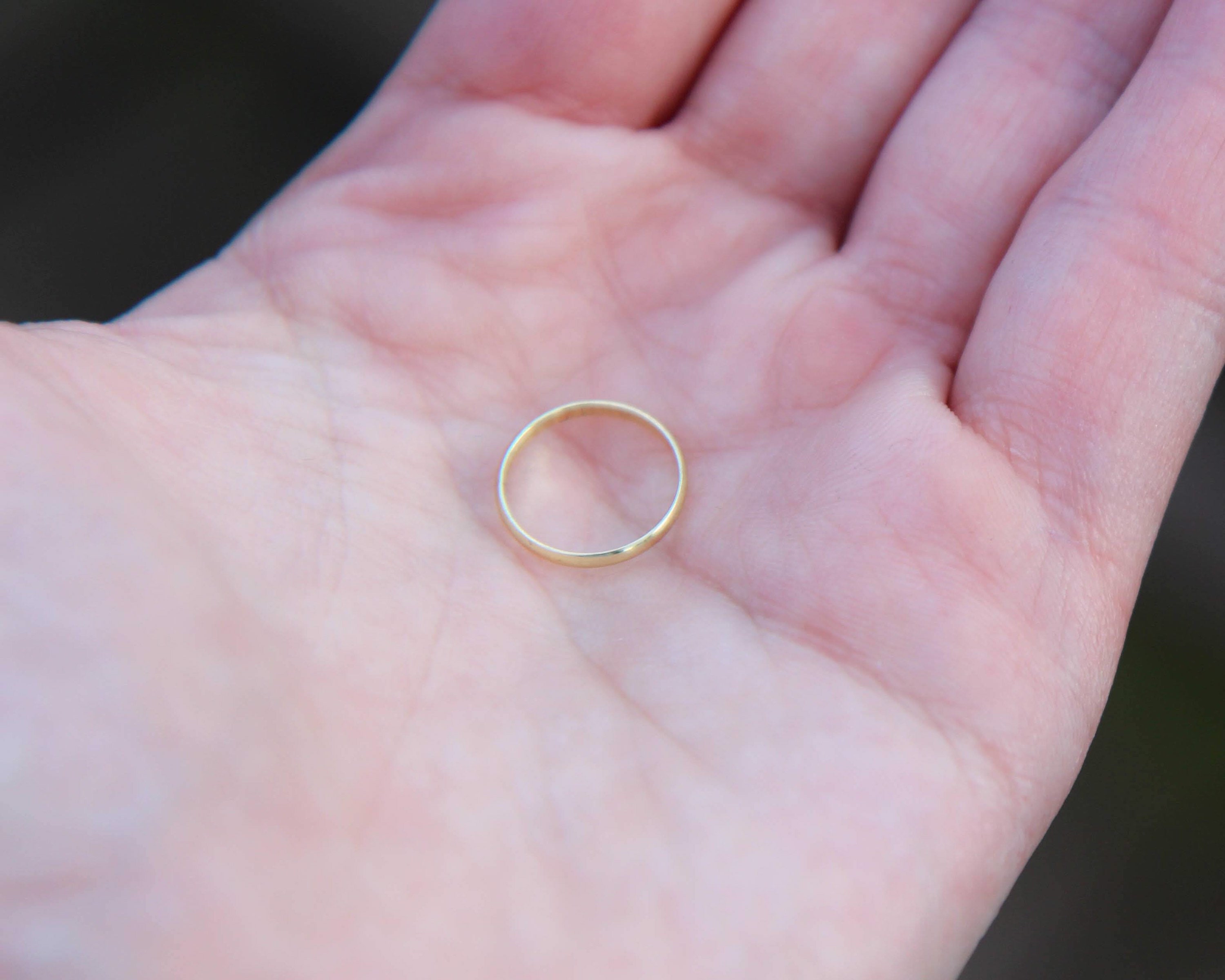 Gold Baby Ring / 1.5mm 14K Gold Plated Baby Ring / Baby Shower Etsy