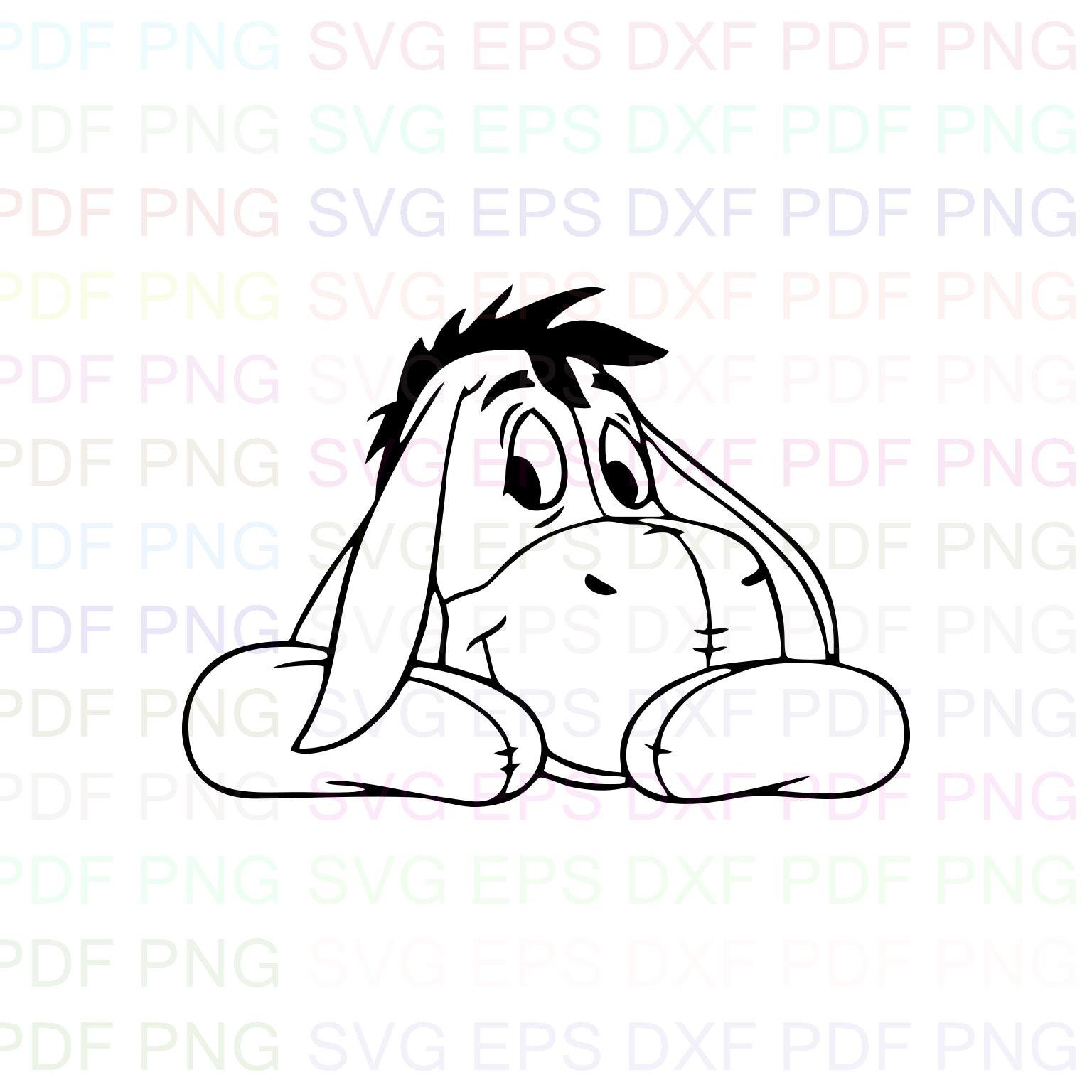 Eeyore Donkey Winnie The Pooh Outline Svg Stitch silhouette | Etsy