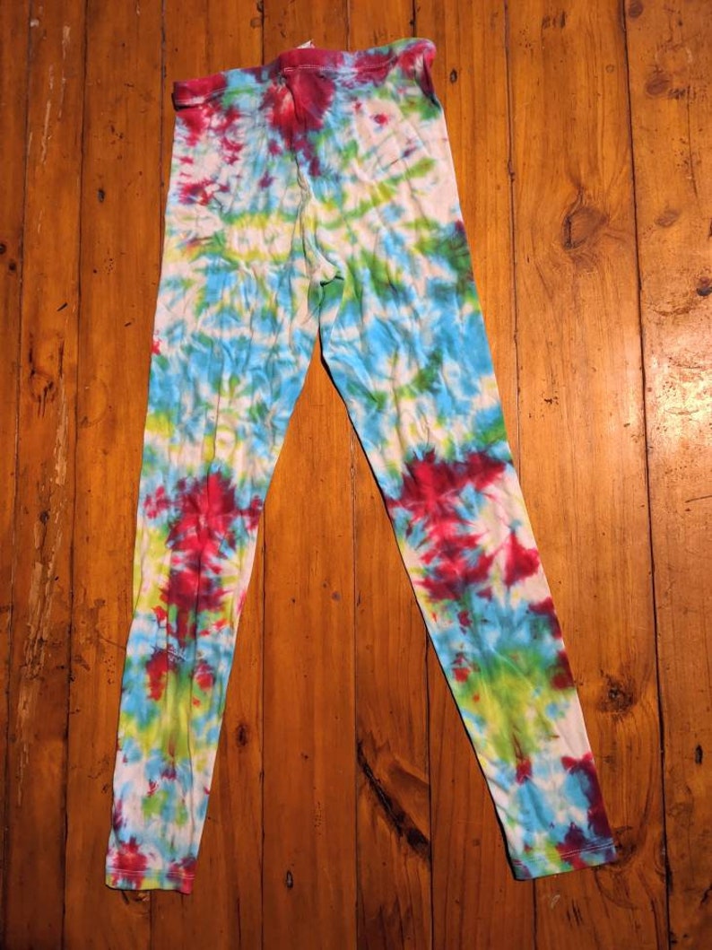 Fun tie dye leggings pink blue green
