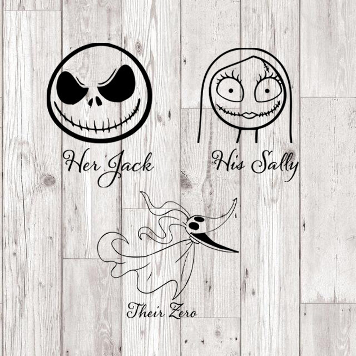 Nightmare Before Christmas Svg Jack And Sally SVG Bundle His | Etsy