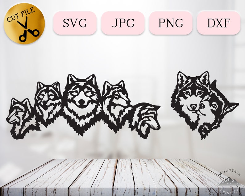 Tribal Wolf pack Wolves SVG bundle Native American Design JPG Wolf head ...