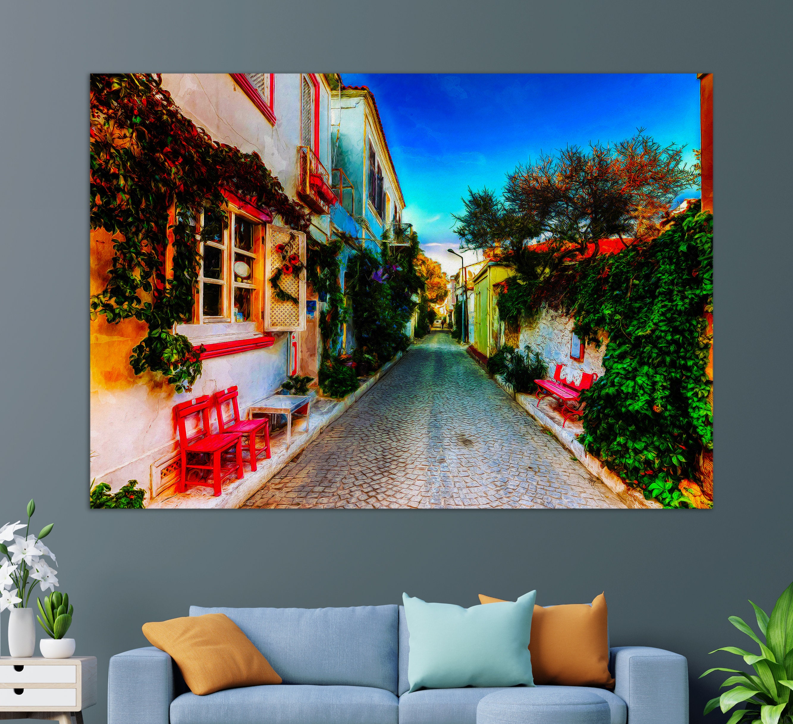 Cyprus Canvas Print Limassol Cyprus Painting Cyprus Wall Etsy
