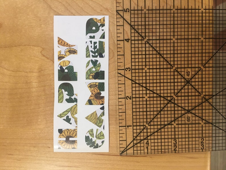 Happy camper floral sunflower vinyl sticker