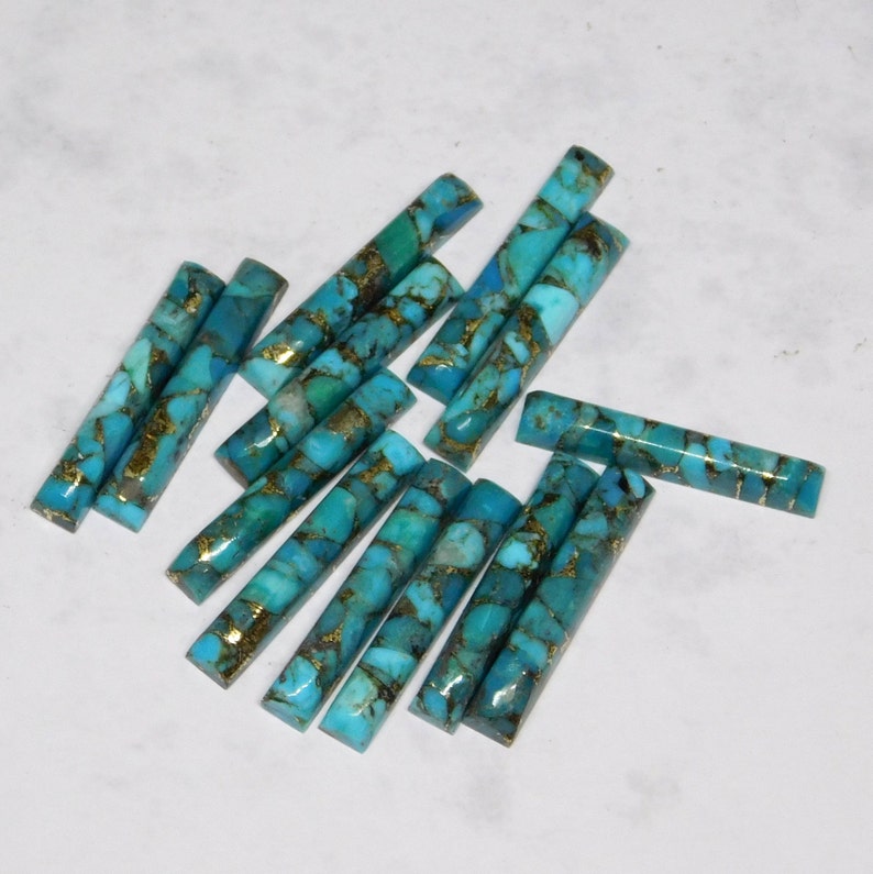 Blue Copper Turquoise Gemstone,Bar Shape 4x12mm4x14mm4x20mm5x25mm6x40mm Gemstone,Blue Copper Turquoise Cab Stone For Jewellery