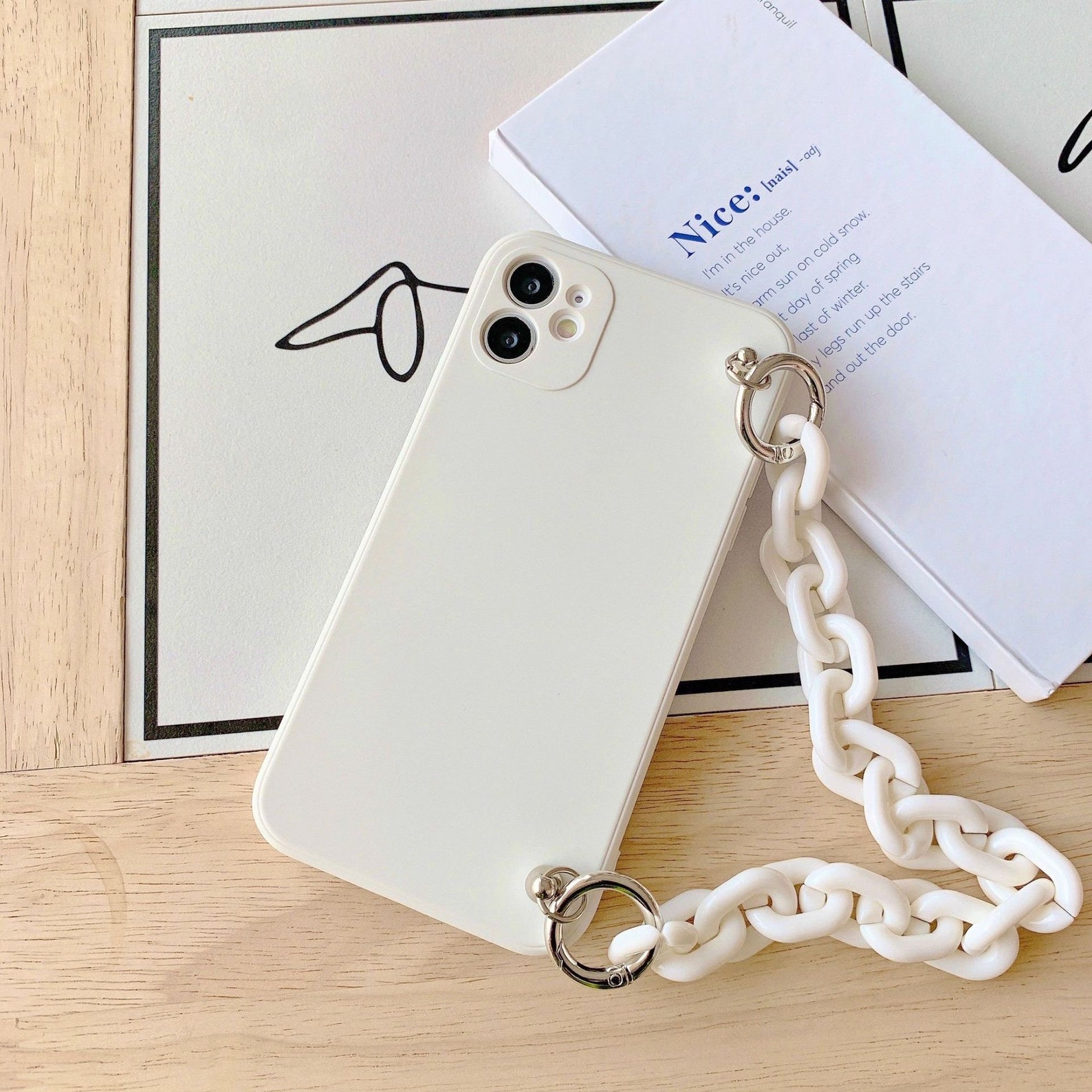 Simple Minimal iPhone 11 pro Case with chain iPhone 11 Pro Etsy