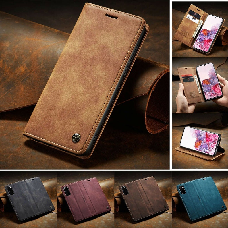 Stand Function Magnetic Closure Samsung Galaxy S20 FE Premium Leather Case Galaxy S20 FE Case Card Slots Shockproof TPU interior