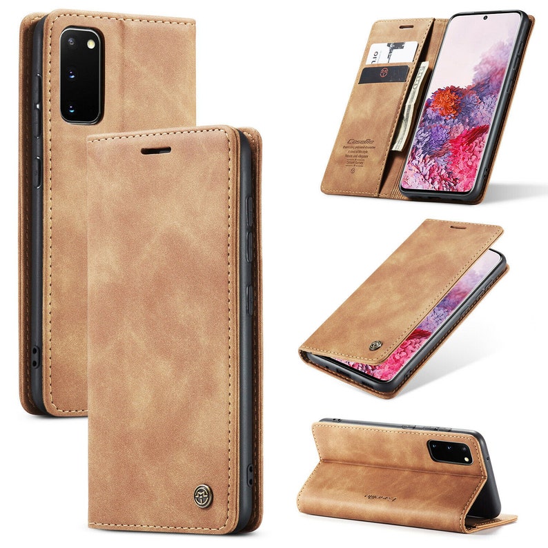 Stand Function Magnetic Closure Samsung Galaxy S20 FE Premium Leather Case Galaxy S20 FE Case Card Slots Shockproof TPU interior