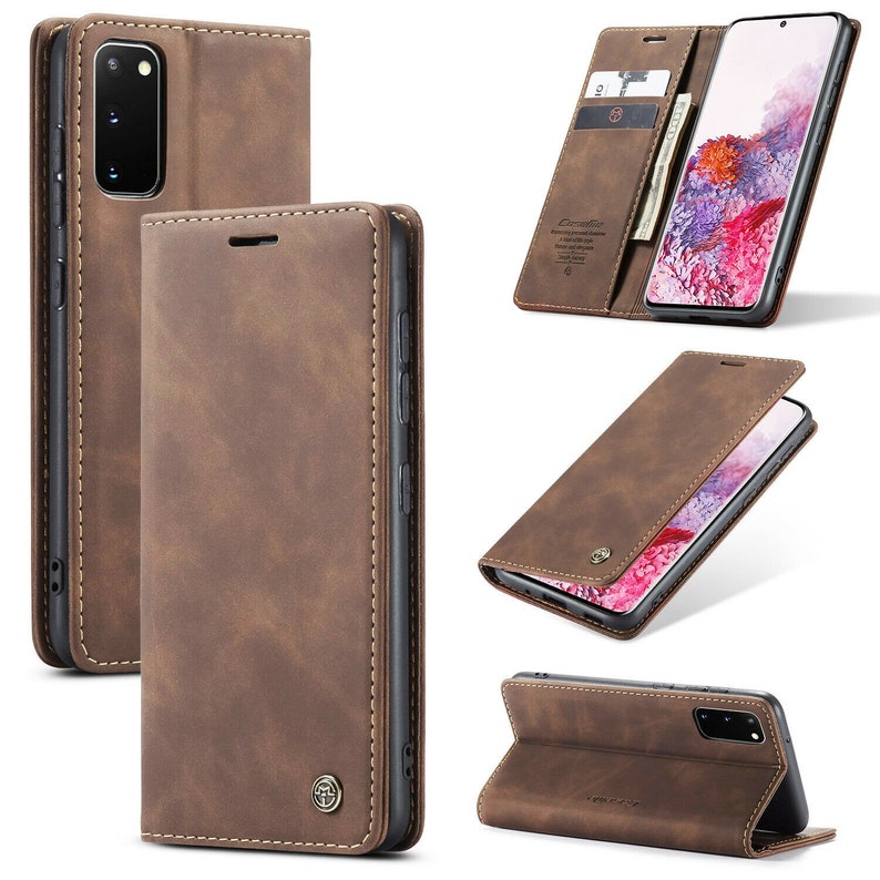 Stand Function Magnetic Closure Samsung Galaxy S20 FE Premium Leather Case Galaxy S20 FE Case Card Slots Shockproof TPU interior
