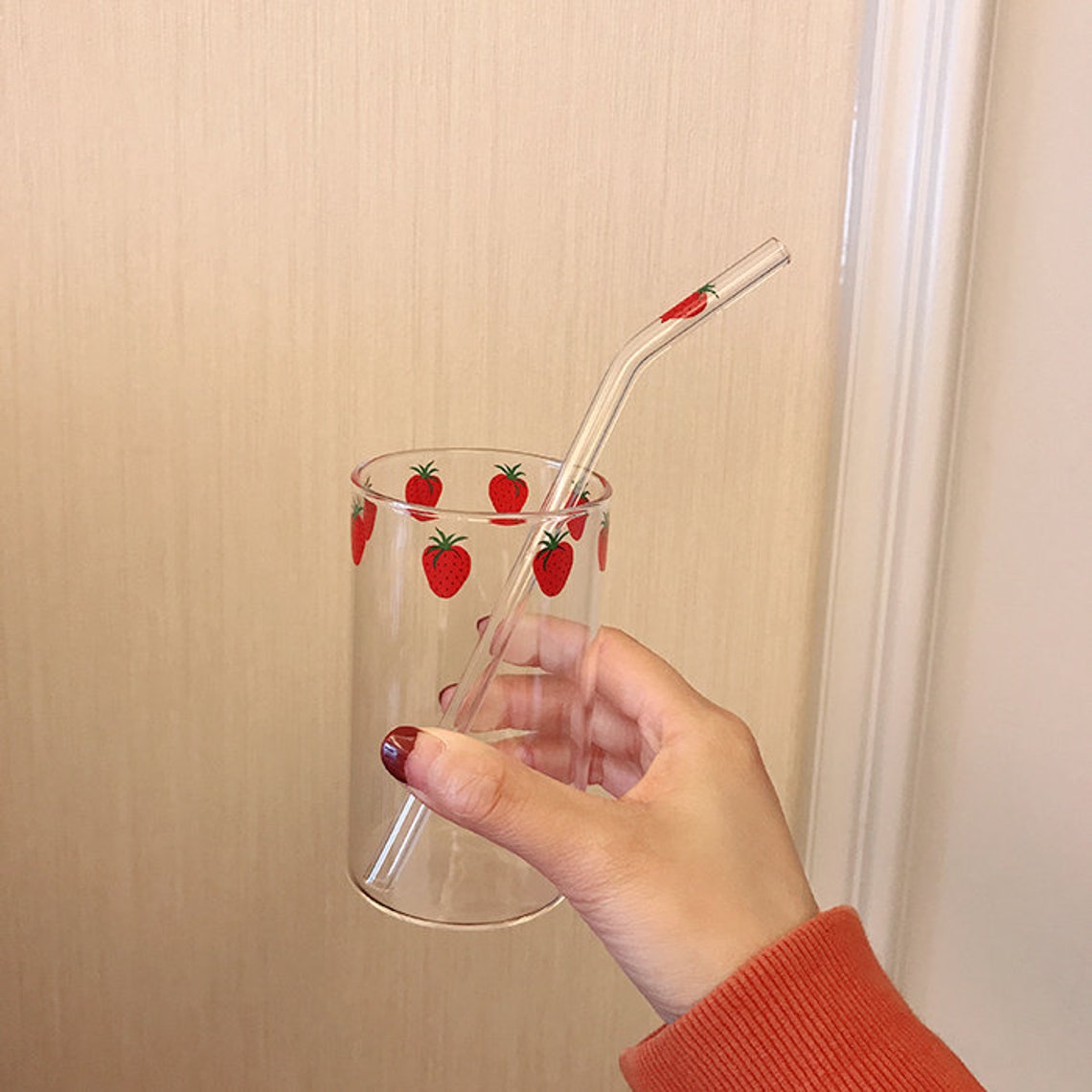 Strawberry Glass strawberry glasses drinkable nana inspired Etsy