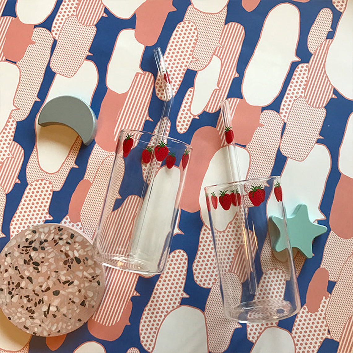 Strawberry Glass strawberry glasses drinkable nana inspired Etsy