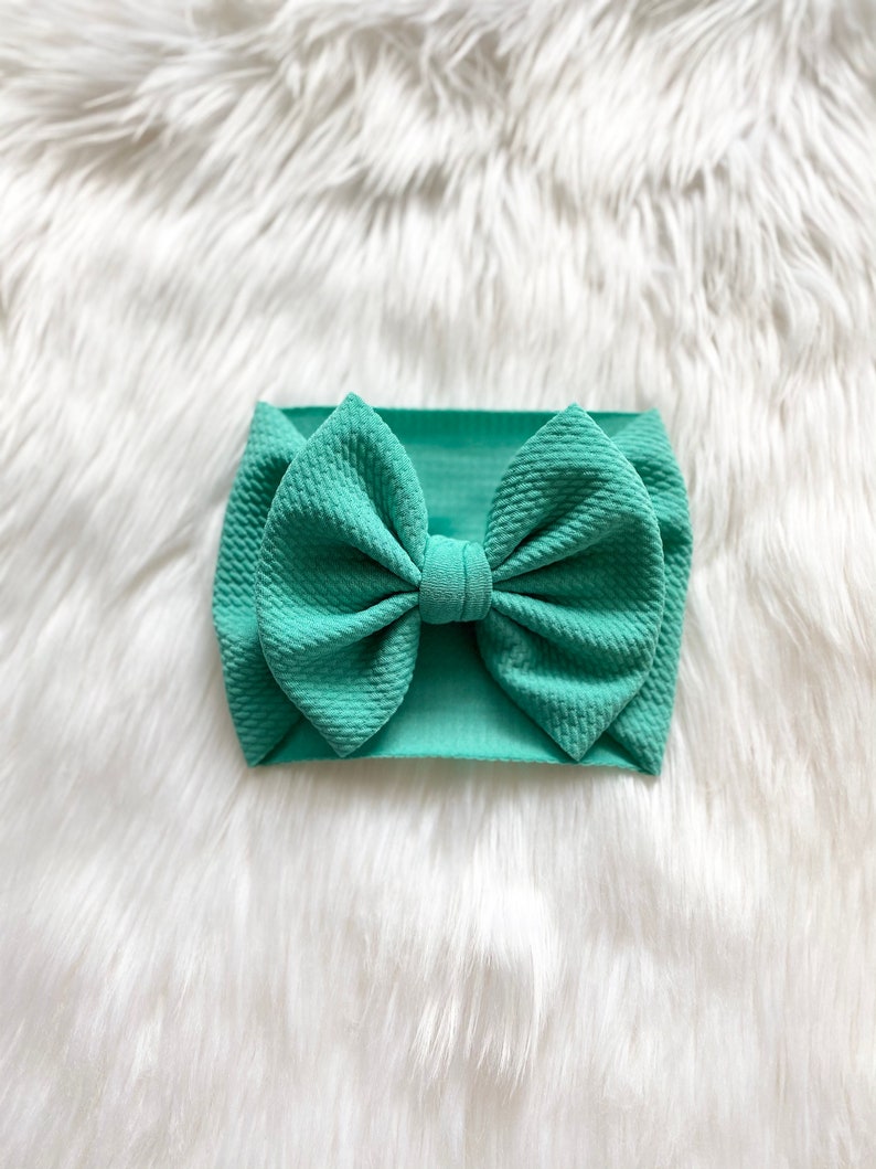 Baby Bow Summer Bow Bow Headband Arcadia Green Baby Bow Flapless Bow Bow on Clip Pigtail Bows Bow Headwrap Bow on Nylon