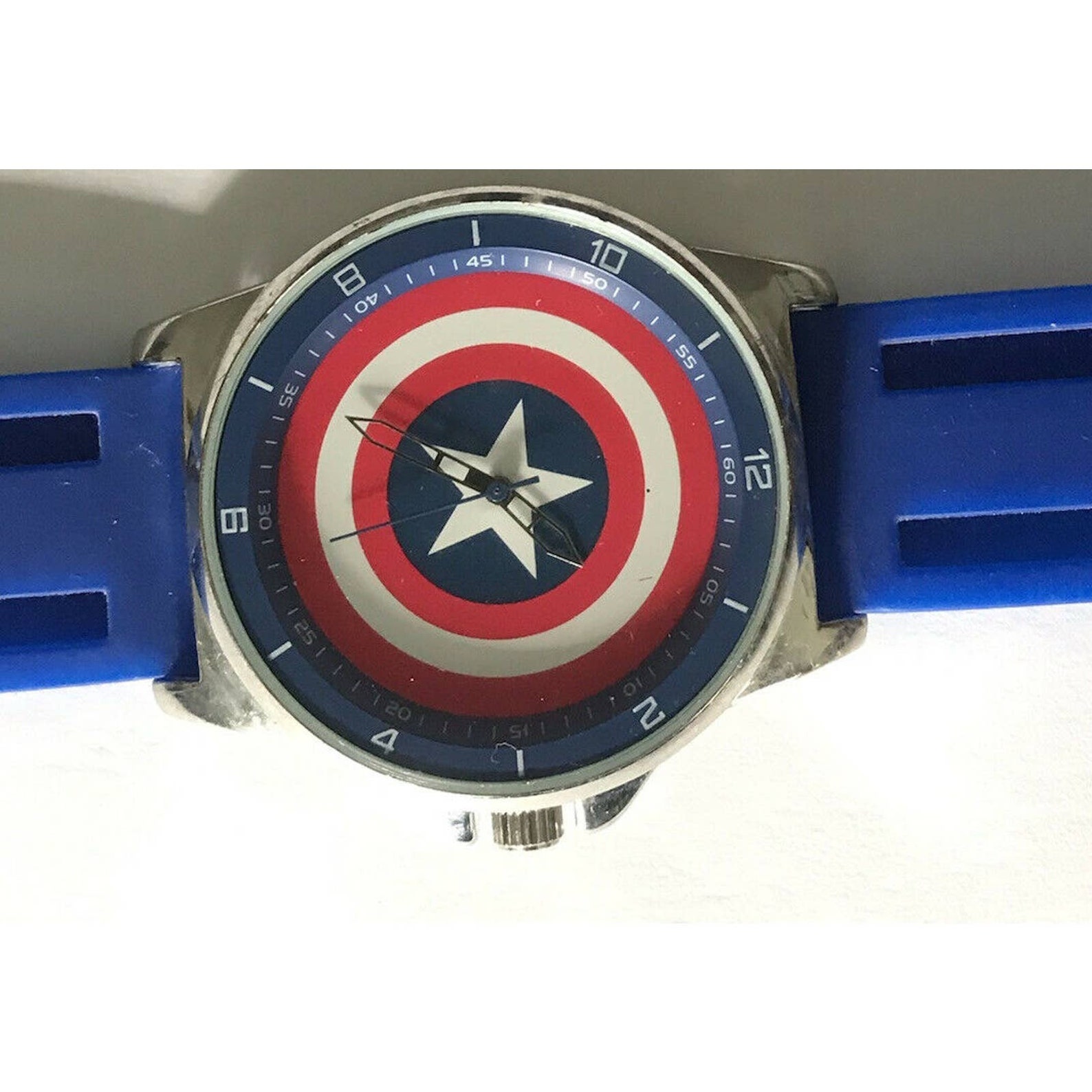 Marvel Accutime Watch Corp Captain America Logo Etsy