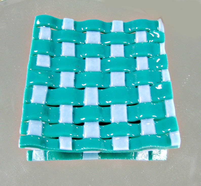 Real Woven Fused Glass Center Piece Dish Etsy