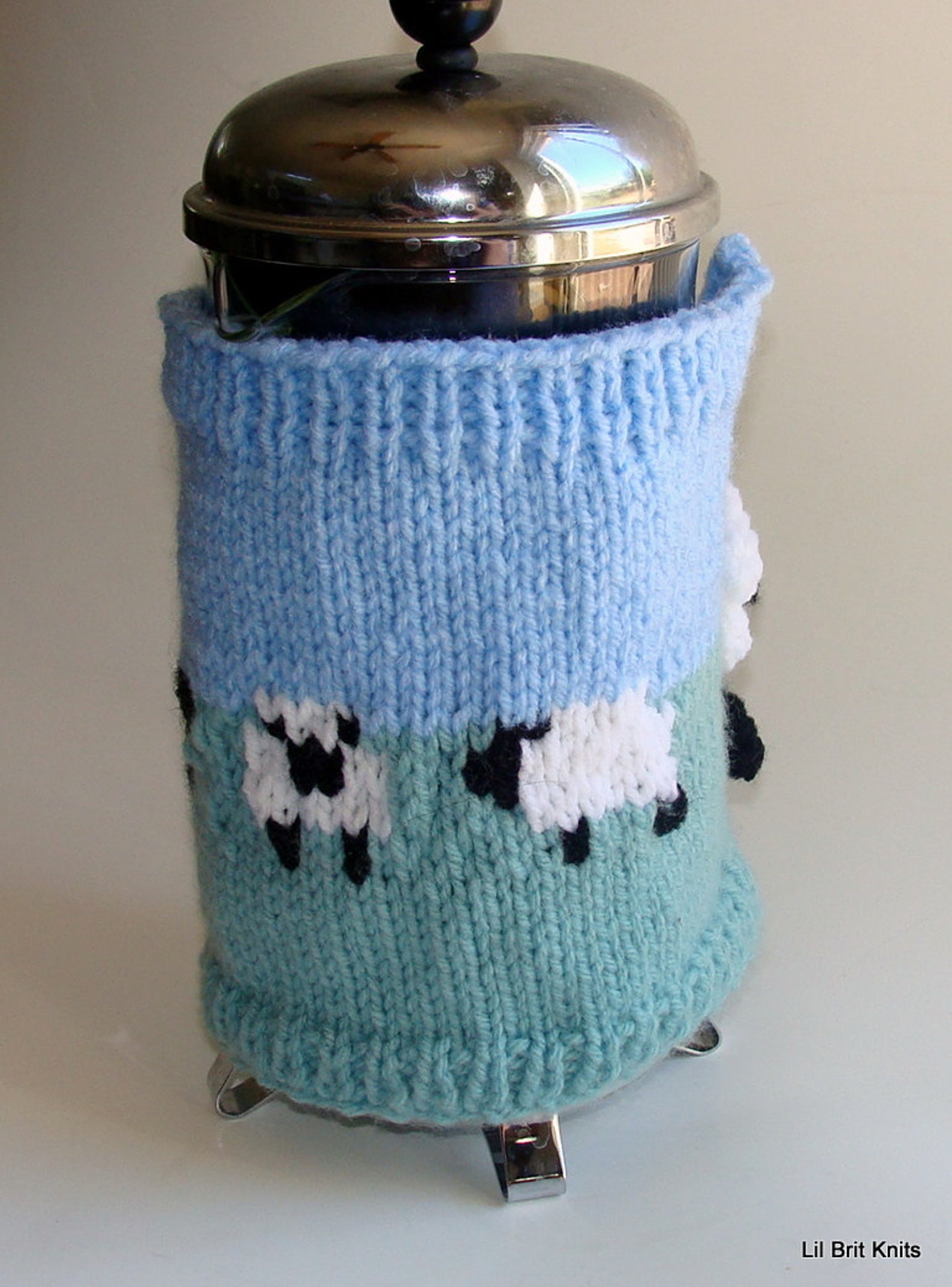 French Press Cozy Cafetiere Cosy Hand Knitted with Field of | Etsy