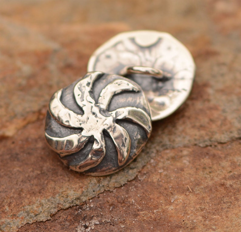 Sun Button in Sterling Silver Borjgali Georgian Sun Symbol | Etsy