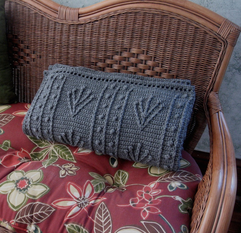 Crochet Afghan Heather Seal Grey Sofa Throw Blanket Neutral Etsy