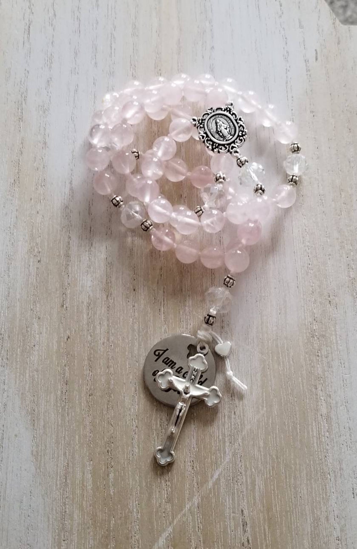 Baptism rosary for girls christening gift from godparents Etsy
