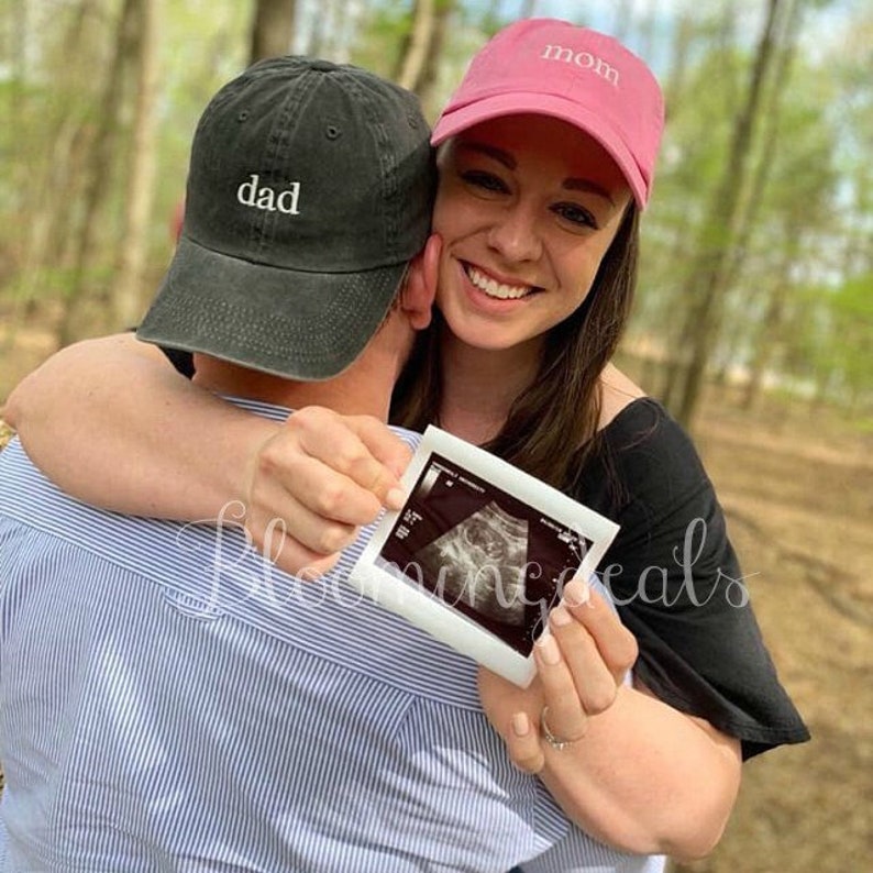 Mom and Dad Baseball Caps Pregnancy Announcement Hats Set of Etsy